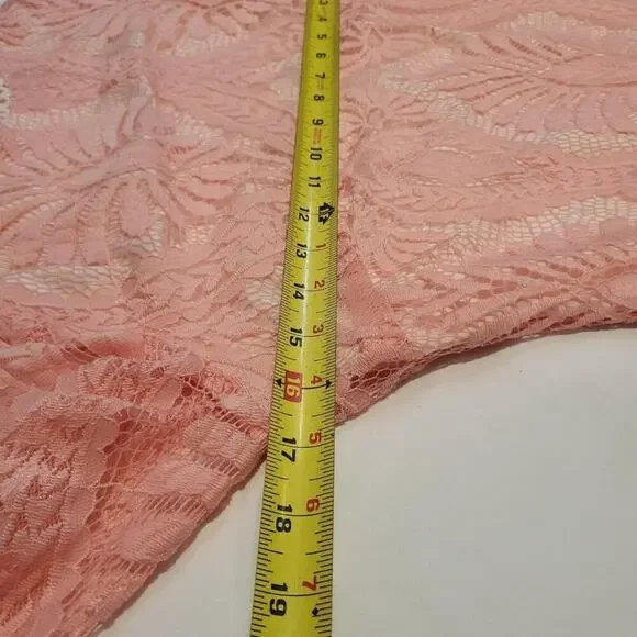 Lace cocktail Dress With Bell Sleeves Size M Coquette Feminine Romantic Boho - Picture 4 of 7